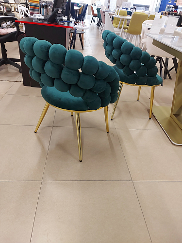 Стул на металлокаркасе Ball dark gray / gold из шоурума 3
